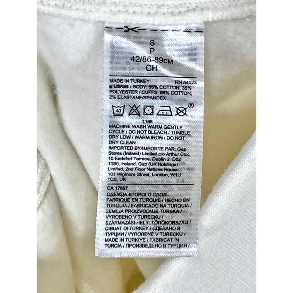 Banana Republic High Rise Fleece Jogger Pants Womens S White Zipper Pockets NEW - Picture 10 of 10
